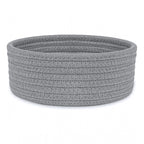 Cotton 8x3 Inch Round 1 Pcs Bedside Organizer With Out Lid (Gray)