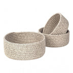 Cotton 8x3 Inch Kidi Round 3 Set Bedside Organizer With Out Lid (Kidi)