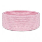 Cotton 8x3 Inch Round 1 Pcs Bedside Organizer With Out Lid (Pink)