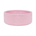 Cotton 8x3 Inch Round 1 Pcs Bedside Organizer With Out Lid (Pink)