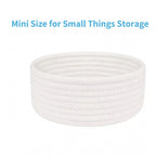 Cotton 8x3 Inch Round 1 Pcs Bedside Organizer With Out Lid (White)