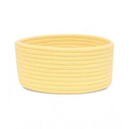 Cotton 8x3 Inch Round 1 Pcs Bedside Organizer With Out Lid (Yellow)