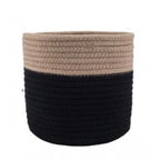 Cotton Flower Pot With Out Lid (Beige-Black)