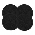 Cotton Pack Of_2 Rope Drink Coasters 4 Pcs Set (Black)