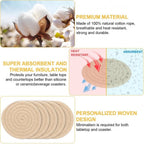 Cotton Rope Drink Coasters 6 Pcs Set (Cream)