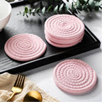 Cotton Rope Drink Coasters 6 Pcs Set (Pink)