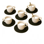 Cotton Rope Drink Coasters 6 Pcs Set (Black)