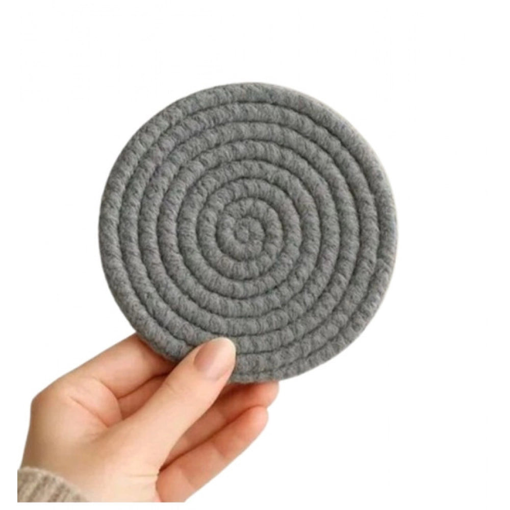Cotton Rope Drink Coasters 6 Pcs Set (Gray)