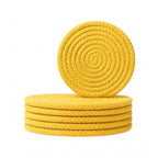Cotton Rope Drink Coasters 6 Pcs Set (Yellow)