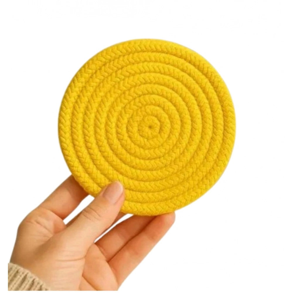 Cotton Rope Drink Coasters 6 Pcs Set (Yellow)