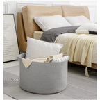 Cotton Pack Of_1 14x12 Inch Storage Basket For Clothes With Out Lid (Gray)