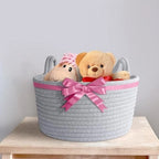 Cotton Pack Of_1 Plain Cat Basket 9x5 Inch (Grey)