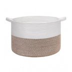 Cotton Pack Of_1 16x14 Inch Storage Basket For Clothes With Out Lid (Kidi-White)