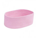 Cotton Oval 10x7x5 Inch Bedside Organizer With Out Lid (Pink)