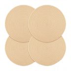Cotton Dining Table Round Placemat Mats Set of 4 (Cream)