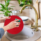 Cotton Dining Table Round Placemat Mats Set of 4 (Red)
