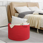 Cotton Pack Of_1 14x12 Inch Storage Basket For Clothes With Out Lid (Red)