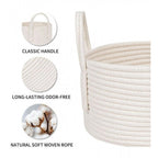 Cotton Pack Of_1 Basket 7x5 Inch Storage Basket For Clothes (White)
