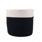 Cotton Flower Pot With Out Lid (White-Black)