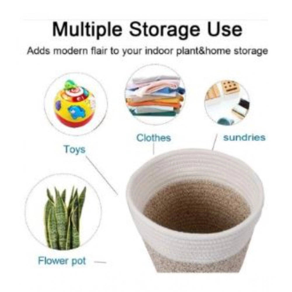 Cotton Flower Pot With Out Lid (White-Kidi)
