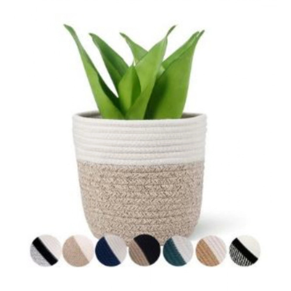 Cotton Flower Pot With Out Lid (White-Kidi)