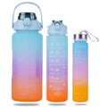 3 Pcs Motivational Leakproof Tritan Water Bottles (Multicolor)
