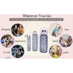 3 PCS Transparent Motivational Water Bottles (Pink)