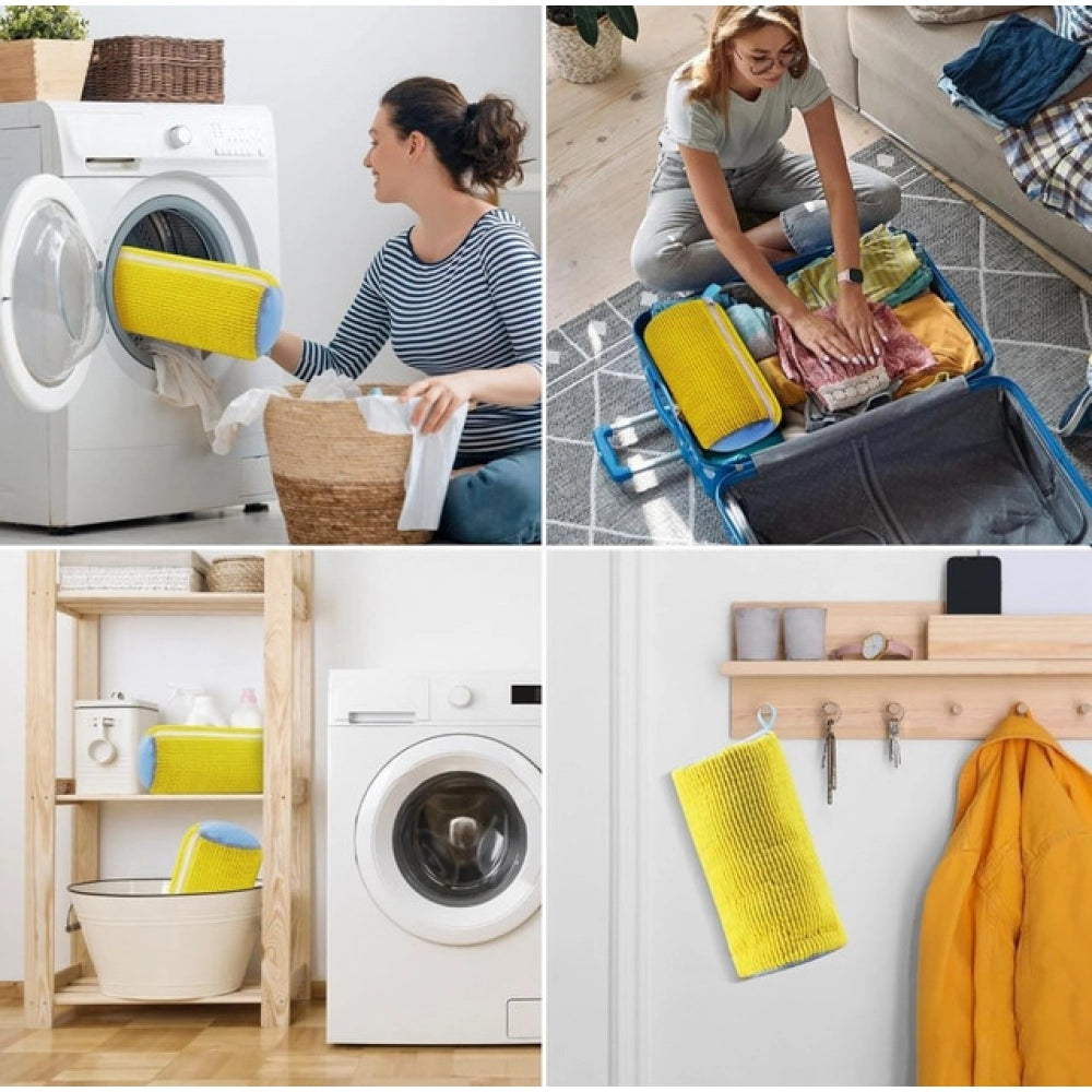 Pack of 2 Shoe Washing Machine Bag (Yellow)