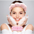 Pack of 2 Spa Headband And Wristband Set (Pink)