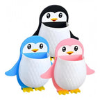 Pack of 3 Wall Mounted Penguin Design Toothpaste Holder (Multicolor)