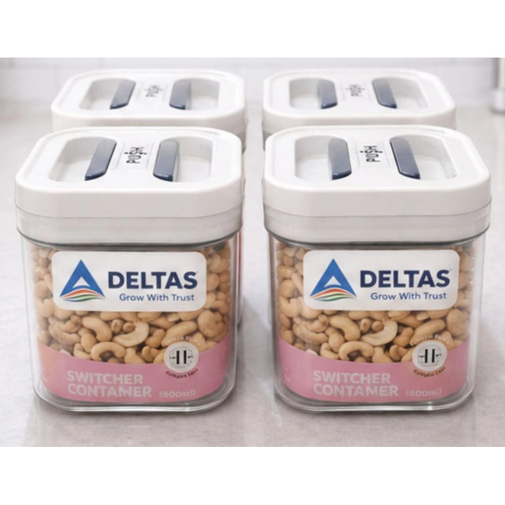Pack of 4 Switchers Airtight Storage Container Set 500 ML (White)