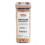 Pack of 1 Switchers Airtight Storage Container Set 2000 ML (Pink)