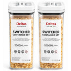 Pack of 2 Switchers Airtight Storage Container Set 2000 ML (White)