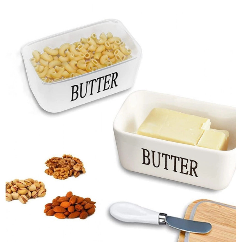 Ceramic Butter Box (White)