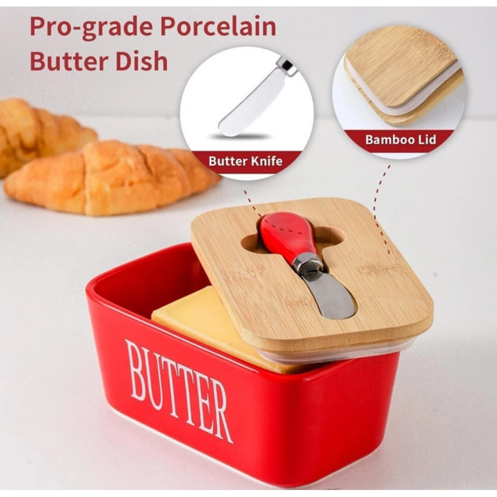 Ceramic Butter Box (Red)