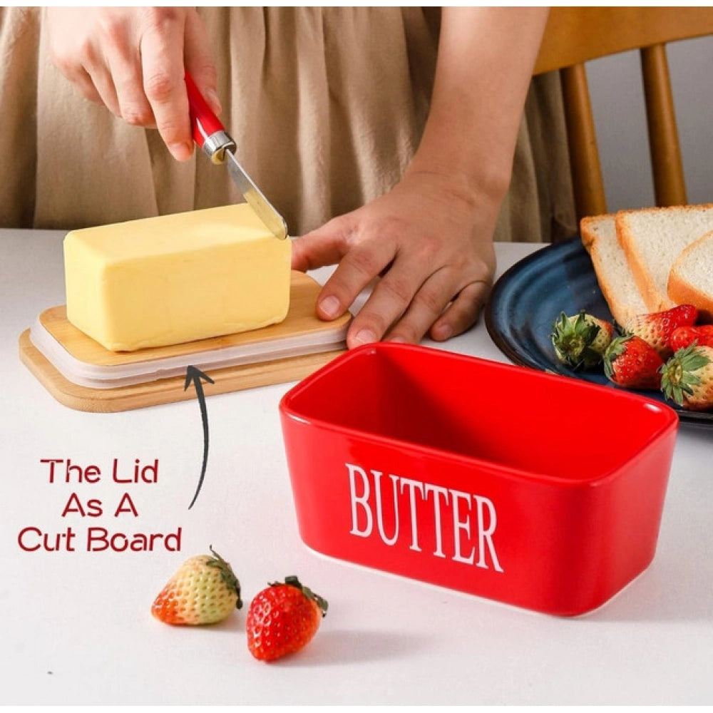 Ceramic Butter Box (Red)