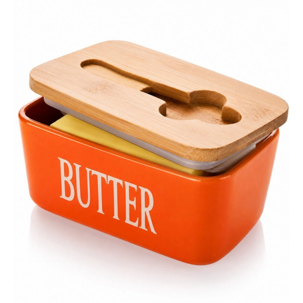 Ceramic Butter Box (Orange)