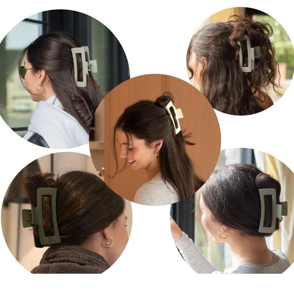 Pack of 2 Soft Silicone Hair Claw Clips (Multicolor)