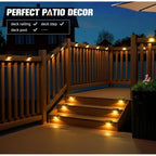 Pack of 3 Stair Deck Solar Light (Black)