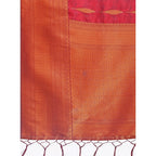Women's Banarasi Silk Printed Saree With Unstitched Blouse 5.5Mtr (Maroon)