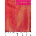Women's Banarasi Silk Printed Saree With Unstitched Blouse 5.5Mtr (Magenta)