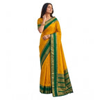 Women's Silk Blend Printed Saree With Unstitched Blouse 5.5Mtr (Yellow-Green)