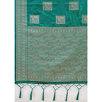 Women's Silk Blend Printed Saree With Unstitched Blouse 5.5Mtr (Sea Green)