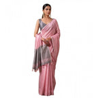 Women's Tissue Silk Solid Saree With Unstitched Blouse 5.5Mtr (Baby Pink)