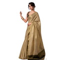 Women's Tissue Silk Solid Saree With Unstitched Blouse 5.5Mtr (Gold)