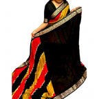 Women's Dola Silk Embellished Saree With Unstitched Blouse 5.5Mtr (Multicolor)