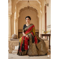 Women's Dola Silk Embellished Saree With Unstitched Blouse 5.5Mtr (Multicolor)