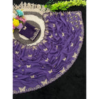 Women's Star Georgette Embellished Saree With Unstitched Blouse 5.5Mtr (Lavender)