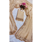 Women's Silk Embellished Saree With Unstitched Blouse 5.5Mtr (Beige)