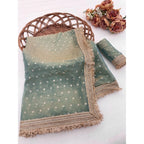 Women's Silk Embellished Saree With Unstitched Blouse 5.5Mtr (Green)
